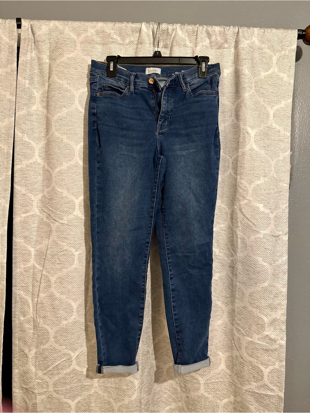 Nicole Miller Mid-Rise Dark Blue Ankle Skinny Jeans